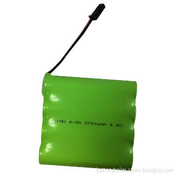 Rechargeable NiMH Battery Pack, 4.8V, 3700mAh and 4 Cells in Series